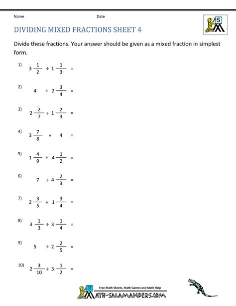 Math Expression Dividing Fractions Dividing Fractions Lesson - Dividing Fractions Lesson