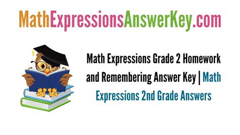 Math Expressions Grade 2 Homework And Remembering Answer 2nd Grade Answer Key - 2nd Grade Answer Key