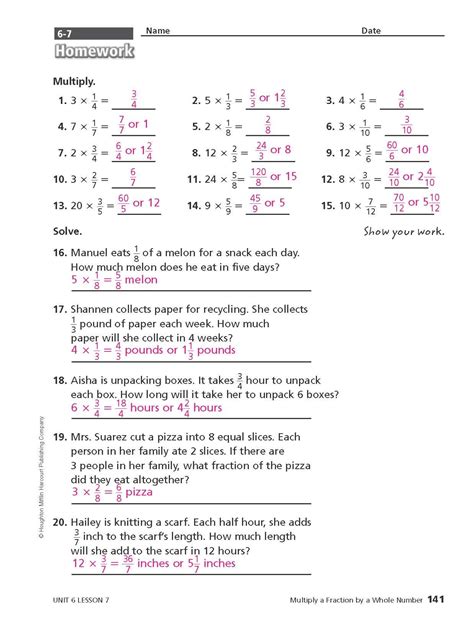 Math Expressions Grade 4 Student Activity Book Unit Equivalent Fractions Using Multiplication - Equivalent Fractions Using Multiplication