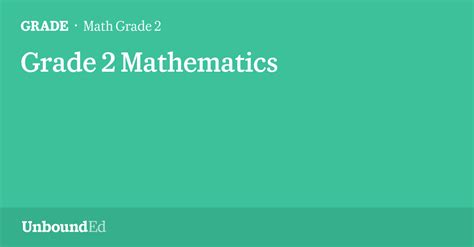 Math G2 Grade 2 Mathematics Unbounded Math Module Grade 2 - Math Module Grade 2