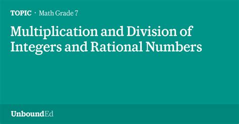 Math G7 Multiplication And Division Of Rational Numbers Multiplication And Division Of Rational Numbers - Multiplication And Division Of Rational Numbers