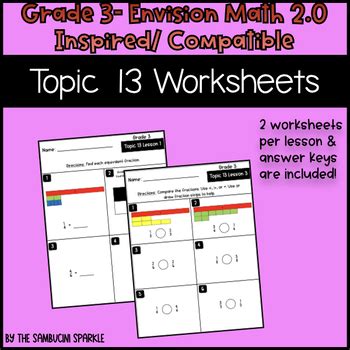 Math Grade 3 Topic 13 Worksheets Envision Inspired Envision Math Grade 3 Worksheets - Envision Math Grade 3 Worksheets