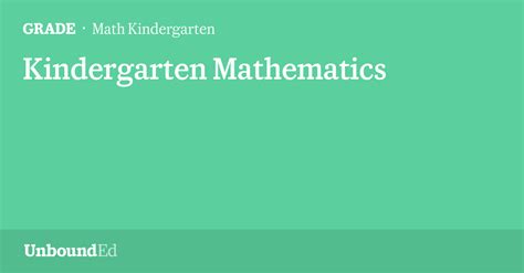 Math K Kindergarten Mathematics Unbounded Kindergarten Math Curriculum Common Core - Kindergarten Math Curriculum Common Core