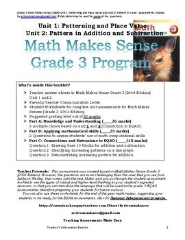 Math Makes Sense Grade 3 Teacher Guide