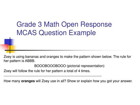 Math Mcas Open Response Answer Sheet