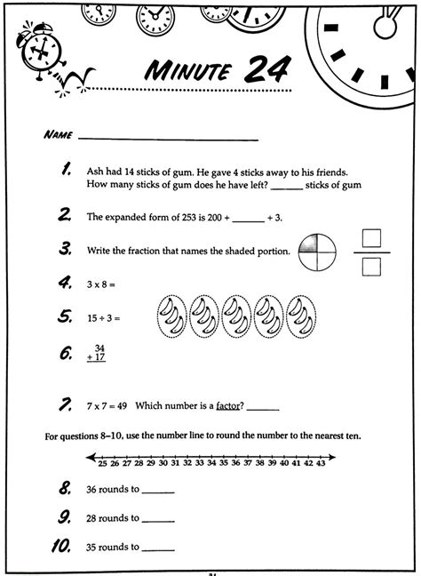 Math Minutes 3rd Grade Ndash Creative Teaching Press Minute Math 3rd Grade - Minute Math 3rd Grade