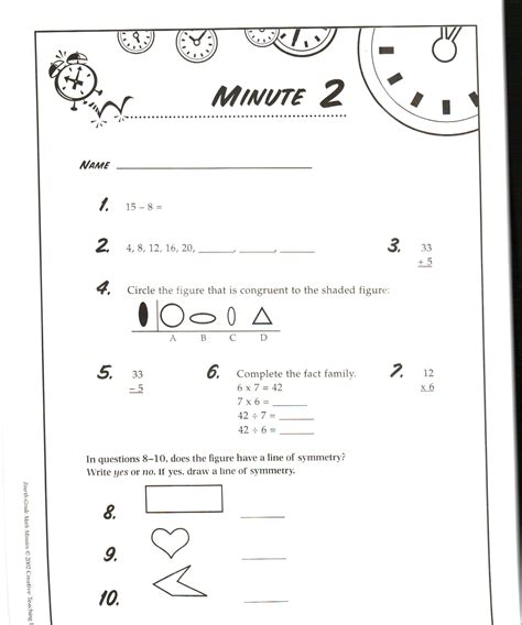 math minutes grade 4
