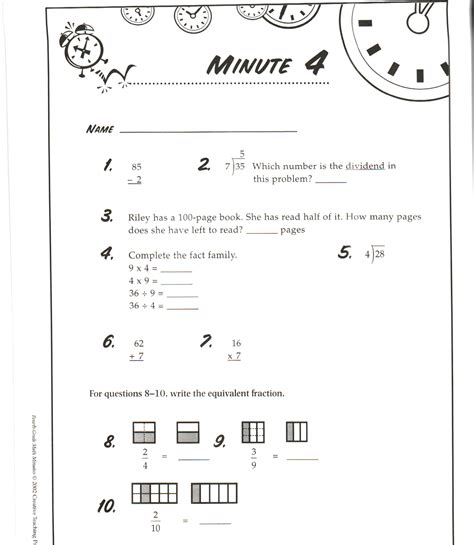 Math Minutes Grade 8 Math Minute Answers - Math Minute Answers
