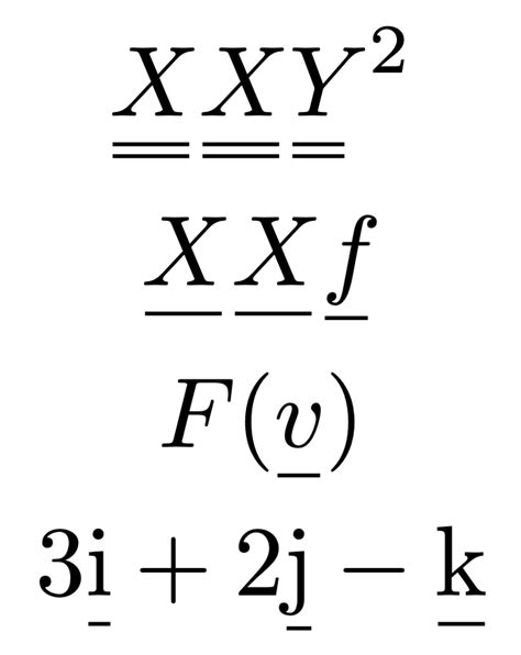 math mode doubleunderline notation for matrices and singleunderline
