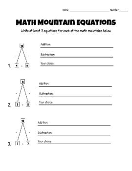 Math Mountain Equations By Thrifty In Second And Math Mountains 2nd Grade - Math Mountains 2nd Grade