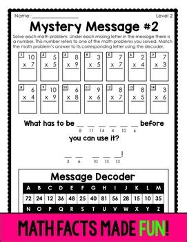 Math Mystery Messages Teaching Resources Teachers Pay Teachers Mystery Message Math Worksheet - Mystery Message Math Worksheet