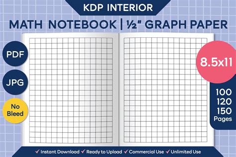 Math Nifty Graph Paper Notebook 12 Inch Squares 120 Pages Notebook Perfect For School Math With Red Cover Handy Sized 6x 9 Graph Paper With 12 Sums Composition Notebook Or Even Journal