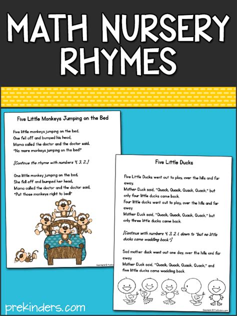 Math Nursery Rhymes Prekinders Math Rhymes - Math Rhymes