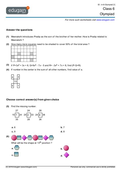 math olympiad 6 grade to 8