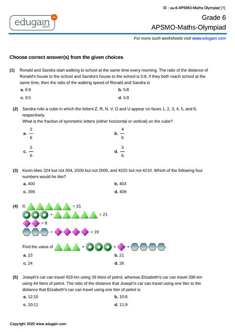 math olympiad problems 6th grade