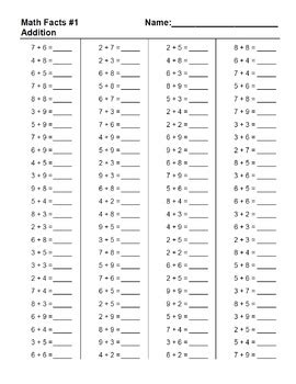 Math Operation Facts Worksheets Generator A Versatile Math Versatile Math Worksheets - Versatile Math Worksheets