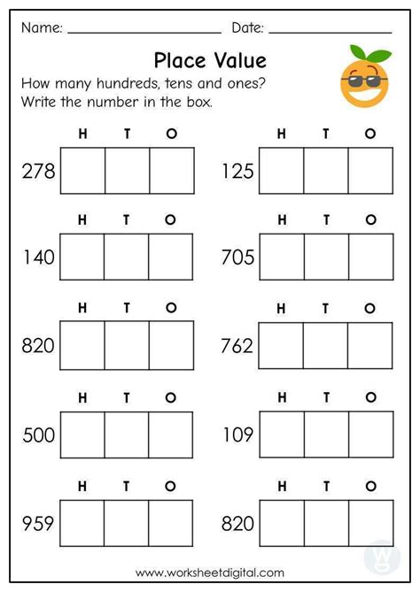 Math Place Value Worksheets To Hundreds 2nd Grade Place Value Worksheet Second Grade - Place Value Worksheet Second Grade