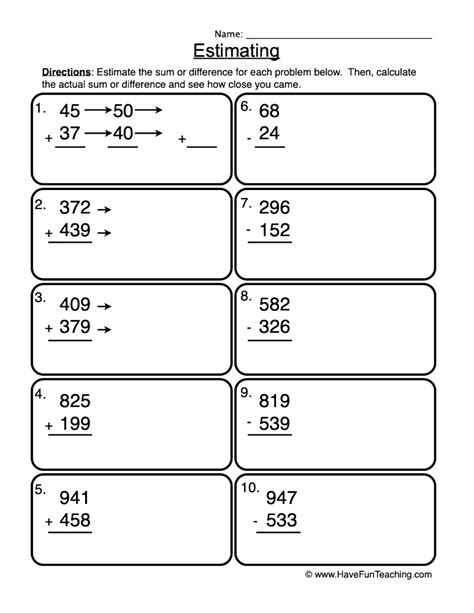 Math Problem Estimate Subtraction Question No 80732 Mixed Estimate Subtraction - Estimate Subtraction