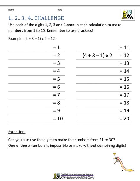 Math Problem Worksheets Math Challenge Worksheets - Math Challenge Worksheets