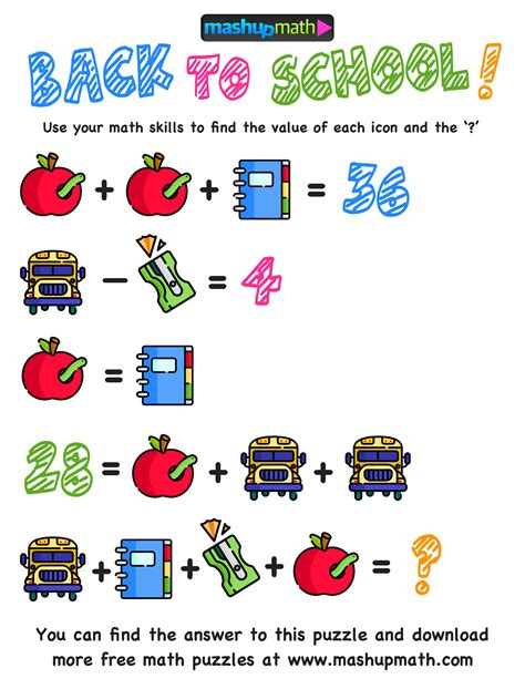 Math Puzzles For Middle School Mashup Math Printable Middle School Math Puzzles - Printable Middle School Math Puzzles