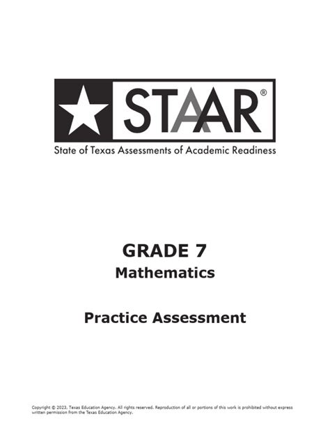 Math Staar Practice Test 7th Grade Problem