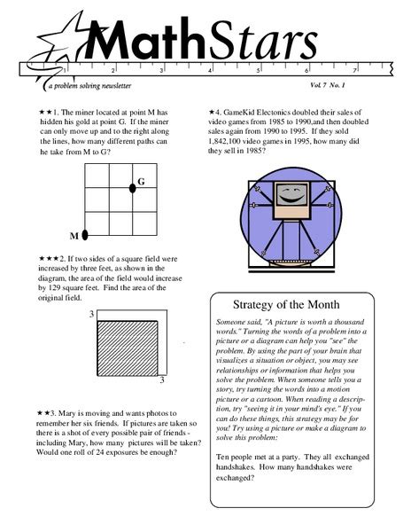 Math Stars A Problem Solving Newsletter Grade 7 Star Worksheet 6th Grade - Star Worksheet 6th Grade