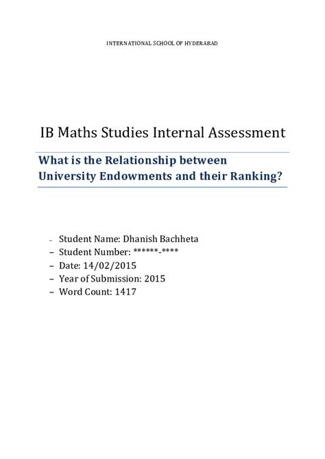 Math Studies Internal Assessment Example Trigonometry