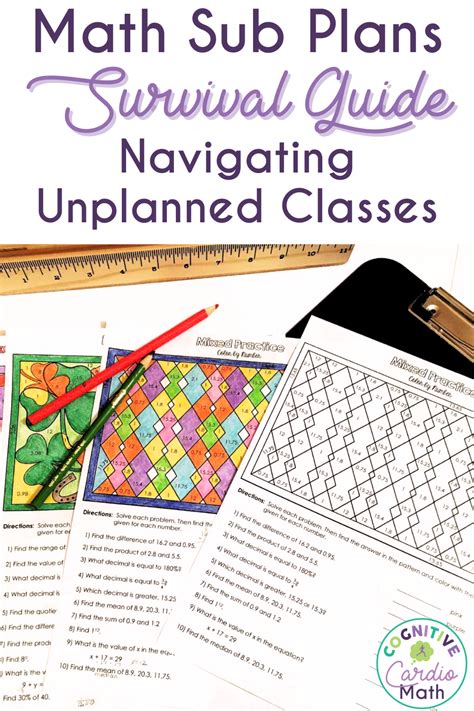Math Sub Plans Survival Guide Navigating Unplanned Classes Math Sub Plans - Math Sub Plans