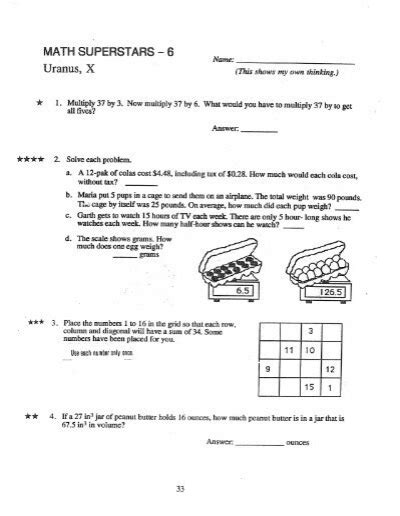 Math Superstars Uranus Answer Key
