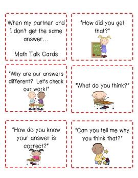 Math Talk Cards Freebie By Kelly Hallahan Tpt Math Talk Cards - Math Talk Cards