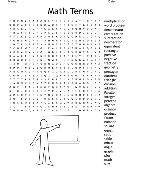 Math Terms Word Search Puzzle With Answer Key Word Search Math Terms Key - Word Search Math Terms Key