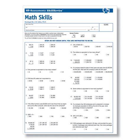 math test for warehouse jobs