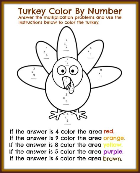 Math Turkey Worksheets Free Turkey Multiplication Worksheet - Turkey Multiplication Worksheet