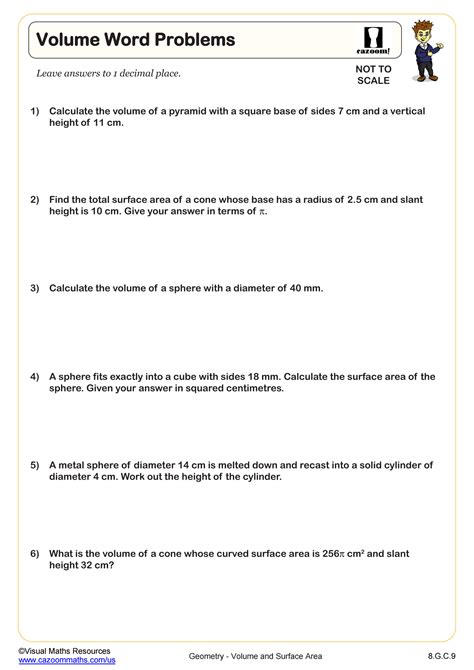 math word problems volume of cubeworksheet