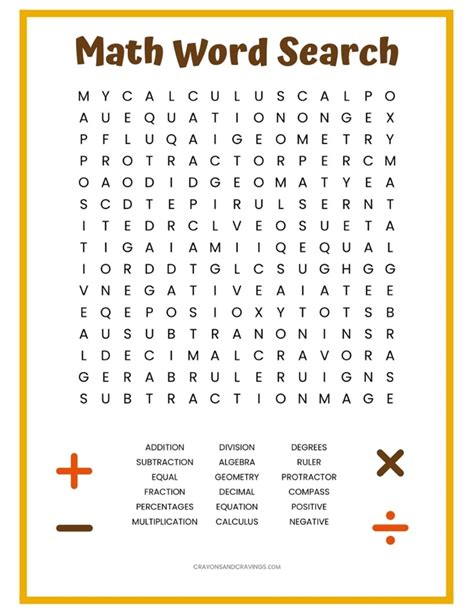 Math Word Search Free Printable Crayons Amp Cravings Printable Math Word Search - Printable Math Word Search