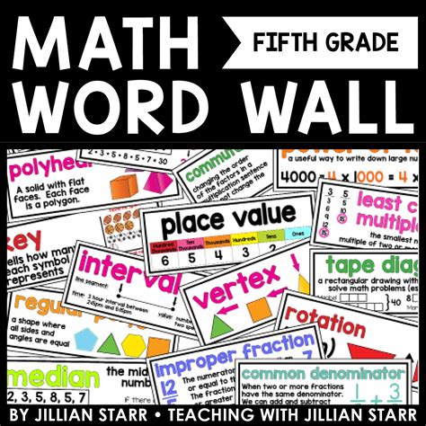 Math Word Wall 5th Grade Vocabulary Cards By Math Word Wall 5th Grade - Math Word Wall 5th Grade