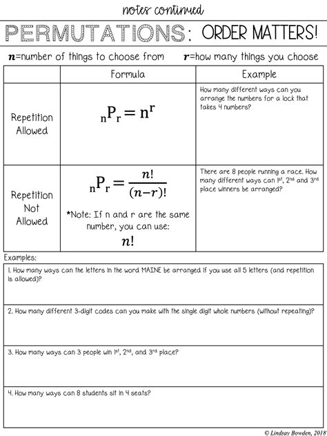 Math Worksheet For Combinations And Permutations Great Combinations Worksheet - Great Combinations Worksheet