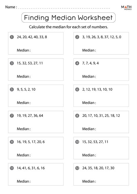 Math Worksheets For Mean Median Mode And Range Median Mode And Range Worksheet - Median Mode And Range Worksheet