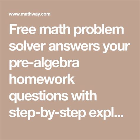 Full Download Math Answer Generator With Steps 