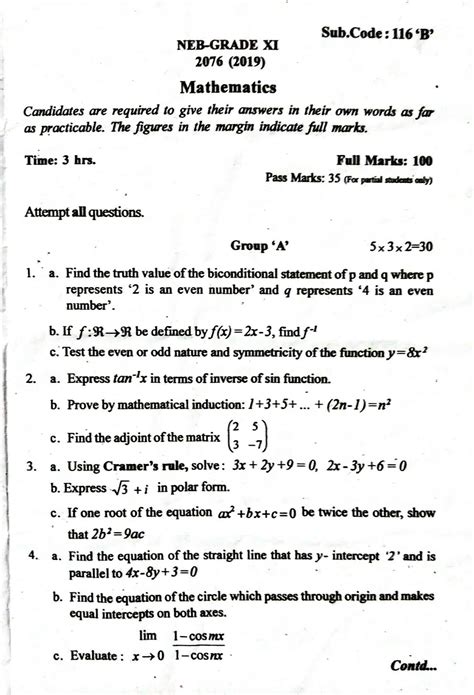 Download Math Exam Papers For Grade 11 