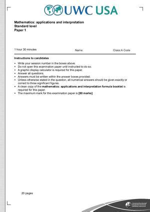 Read Online Math Ib Sl 2013 Paper 1 Tz2 