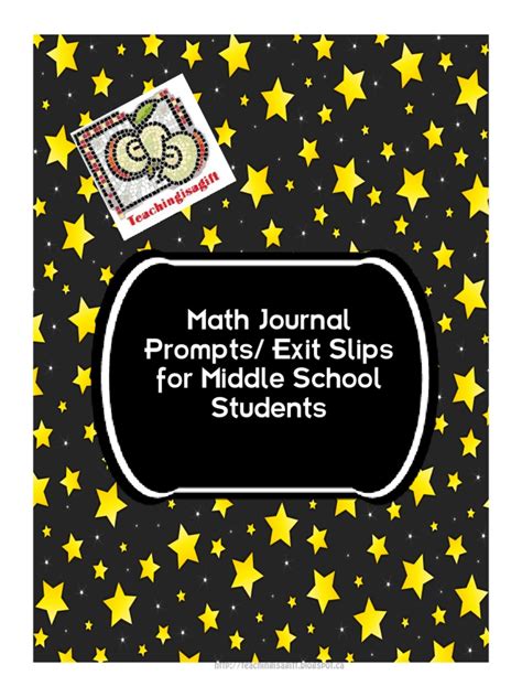Read Online Math Journal Prompts Exit Slips For Middle School Students 