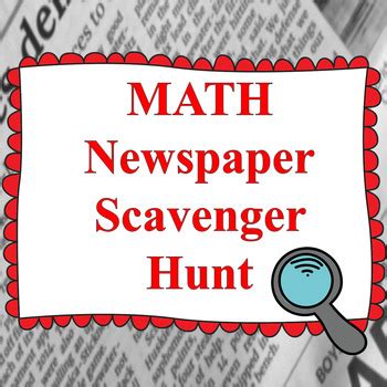 Download Math Newspaper Scavenger Hunt 