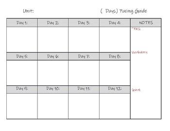 Read Online Math Pacing Guide Template 