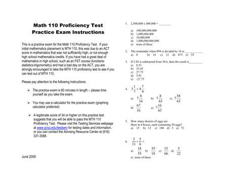 Download Math Proficiency Practice Test Answers 