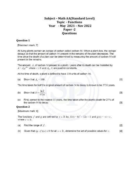 Read Math Sl 2013 Paper 2 