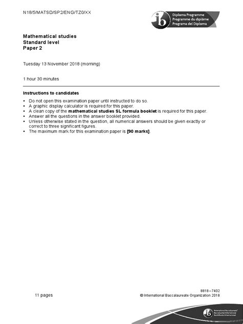 Full Download Math Studies Paper 2 2011 