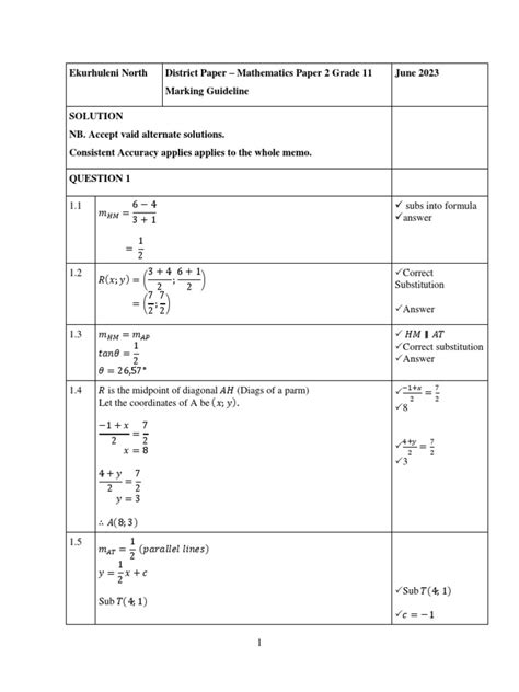 Read Math Test Common Paper Memorandum 2014 Kzn 