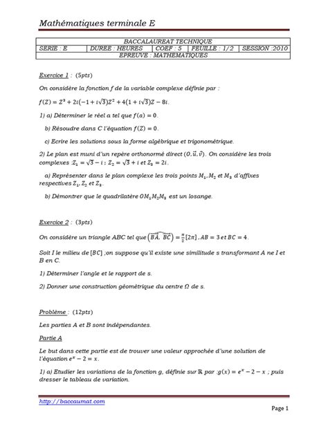 matha c matiques bac stt sti stl sms sujets corri