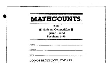 Mathcounts National Sprint Round Problems And Solutions